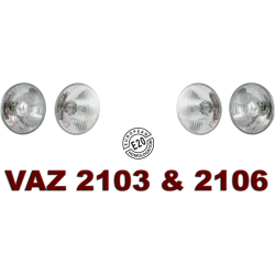 LADA 2103 & 2106 Headlights complete set Ⓔ 2x2103-3711199 + 2x2103-3711200 Made in EU